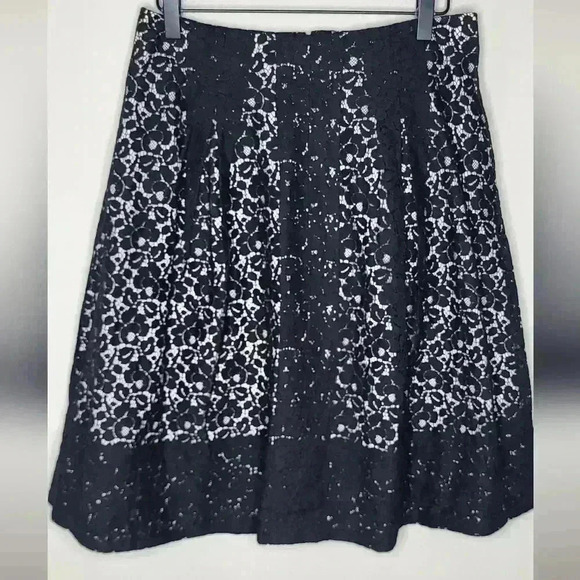 Talbots NWT New Womens Black White Lace A Line Skirt Size 4 - Picture 2 of 10